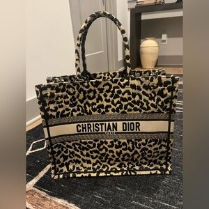 Dior Leopard Print Book Tote